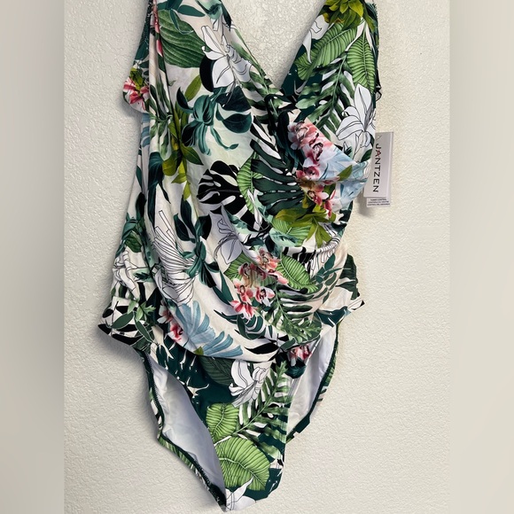 Jantzen Nature Glow Surplus Mio One Piece Swimsuit Size 18 Tummy Control Ruched - Picture 4 of 9